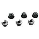 TLR336000 Team Losi Racing 4mm Aluminum Serrated Lock Nuts Black 6